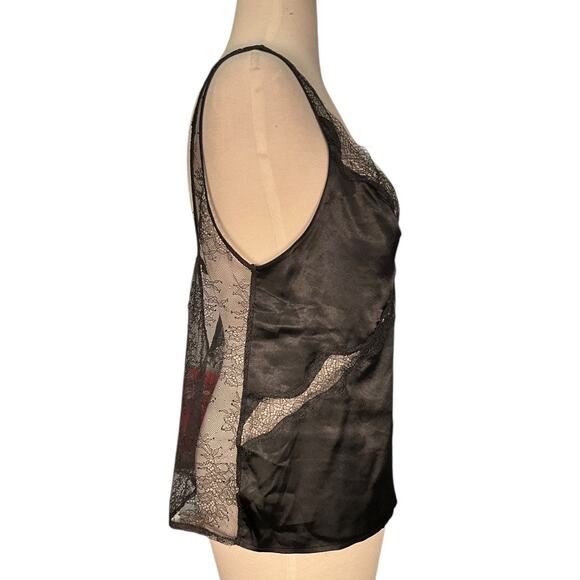 Victoria’s Secret Lace Tank Top Lingerie Black Gold Horseshoe Detail Size Large - Picture 4 of 11